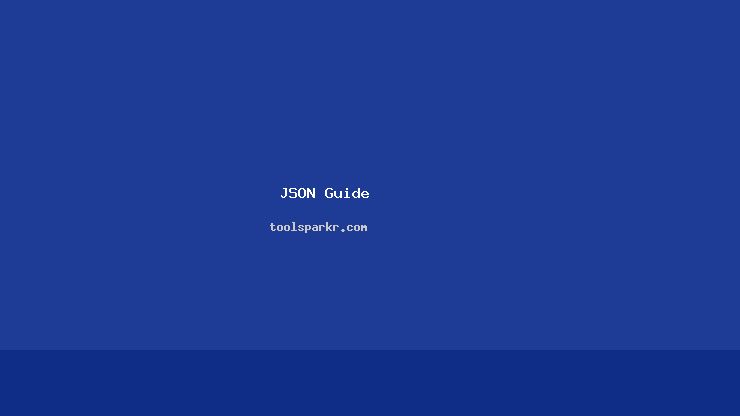 JSON data structure visualization with code brackets on blue background