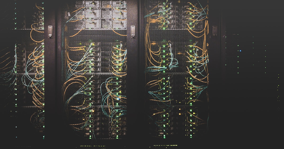 Server room with network infrastructure
